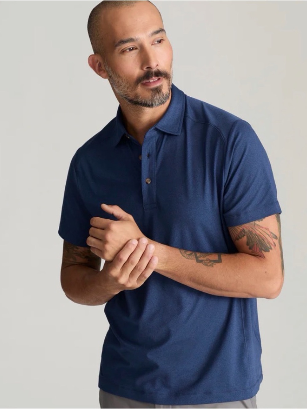 UNTUCKit Performance Polo Men’s Large Navy Blue Stretch Golf Shirt NWOT